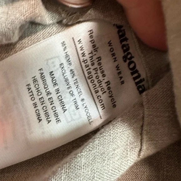 Patagonia Tan High Waist Hemp Blend Shorts with Tie Front Small - Picture 4 of 6